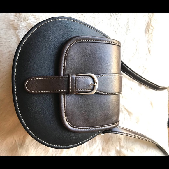 Classic black/brown cross-body purse - Picture 1 of 4
